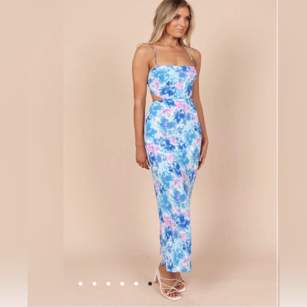 Petal & Pup Worthington Midi Dress Blue Floral